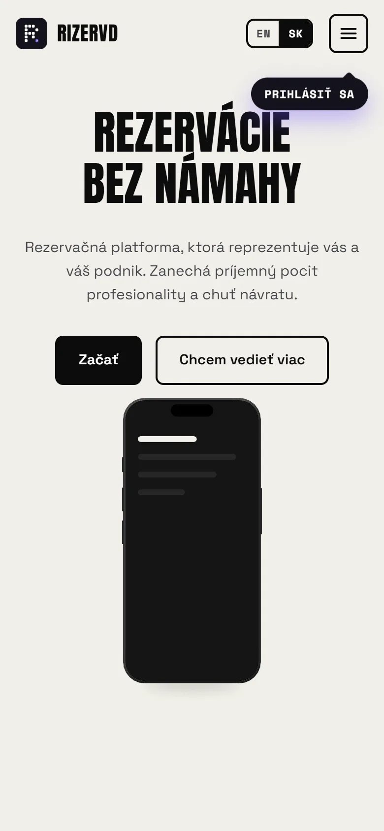 Rizervd na telefóne